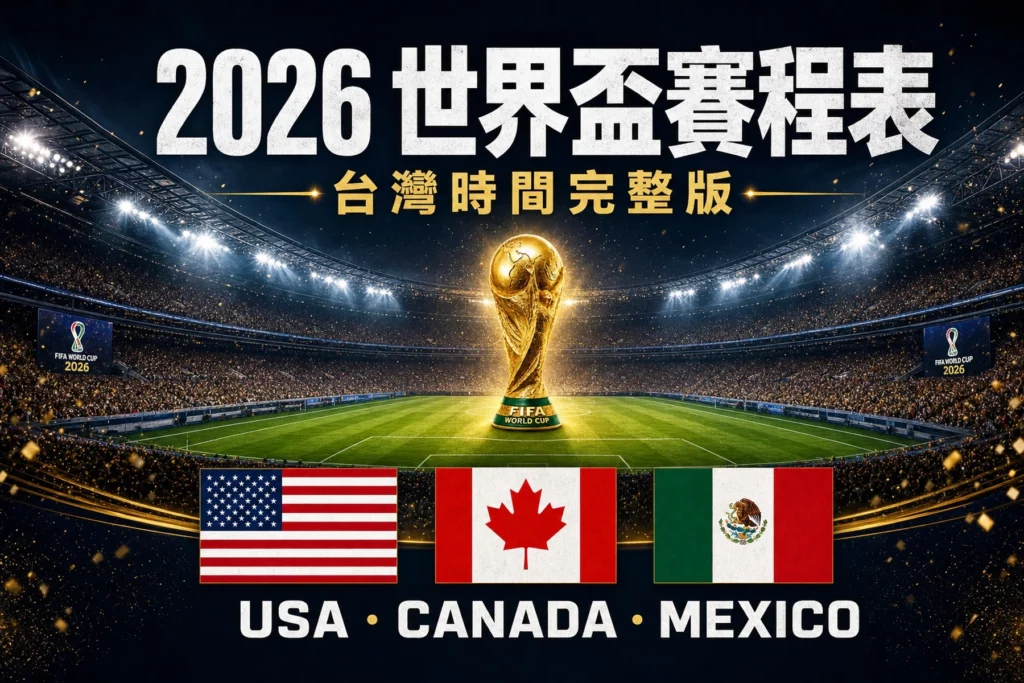 2026世界盃賽程表台灣時間完整版美加墨三國主辦大力神盃球場全景